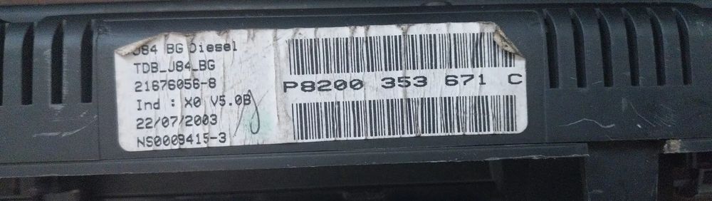 Ceas de bord Renault Grande Scenic 2 din 2003 P8200353671C