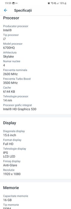 De vanzare laptop gaming Lenovo y700 i7 16gb ram 4gb video