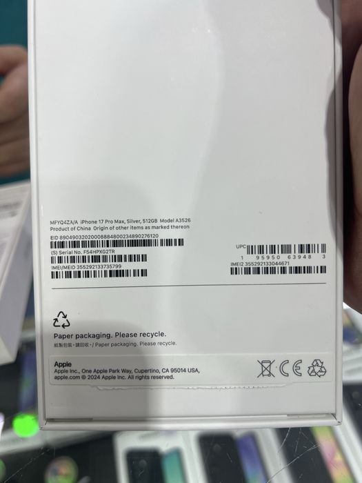 Apple 17 pro Max 512 Silver Как Новый