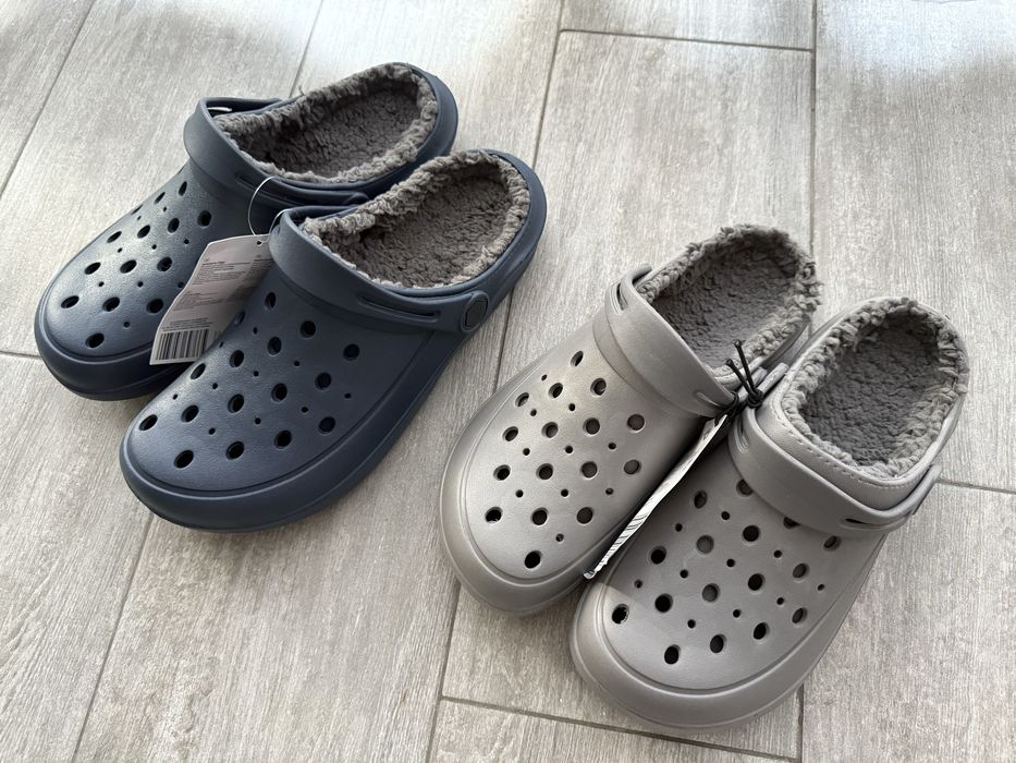 Утепленные резиновые тапки (кроксы)