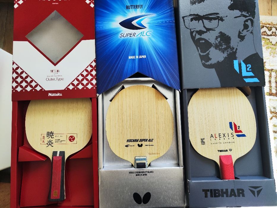 Butterfly Viscaria super alc, Nittaku GYO-EN, Tibhar Alexis Lebrun
