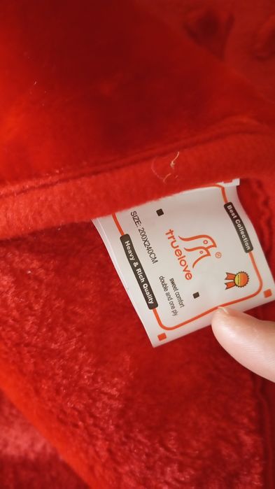 Pătură roșie groasă de lux 2 fețe