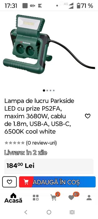 Prelungitor+lampa led + doua prize 220 v+ usb+ usb tip c ,rabatabil