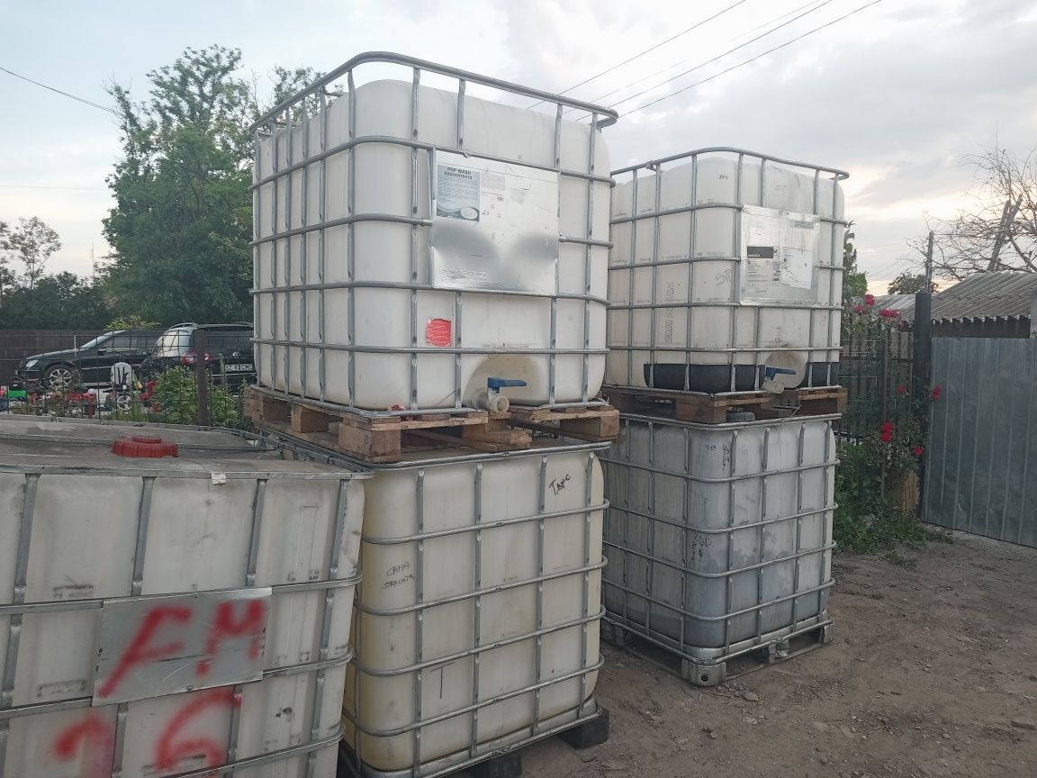 Recipient 1000 L + Butoi tablă/Plastic 220 litri - Bazin/ibc