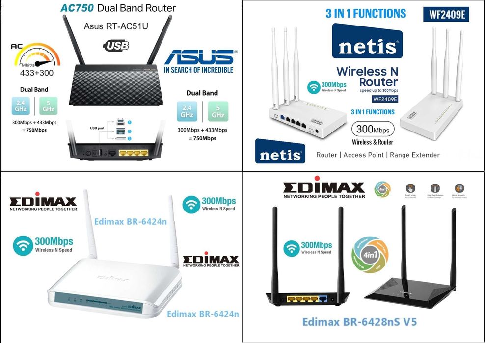 Wi-Fi Рутери ASUS, Netis и Edimax