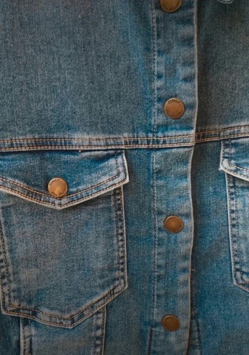 Geaca din denim Only oversize drop, culoare bleumarin (40)