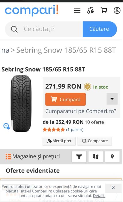 Anvelope Iarna 185/65/R15 88T