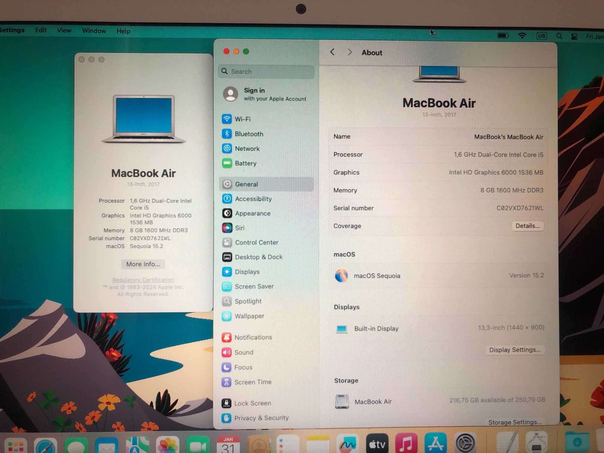 MacBook Air 13,3 inch 2017 i5 1,6 GHz,8 GB,SSD 256 GB. IMPECABIL