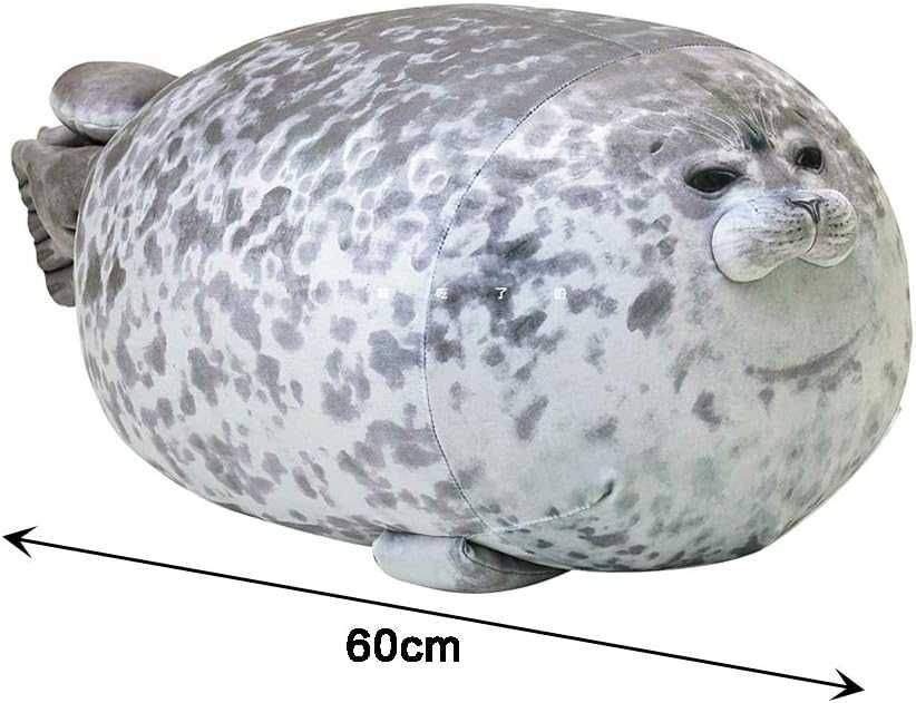 Jucarie de plus foca 60 cm perna jucarie decor pentru somn si relaxare
