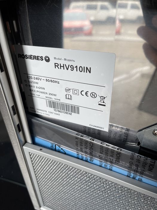 Hota decorativa sticla 90 cm Rosieres RHV910IN