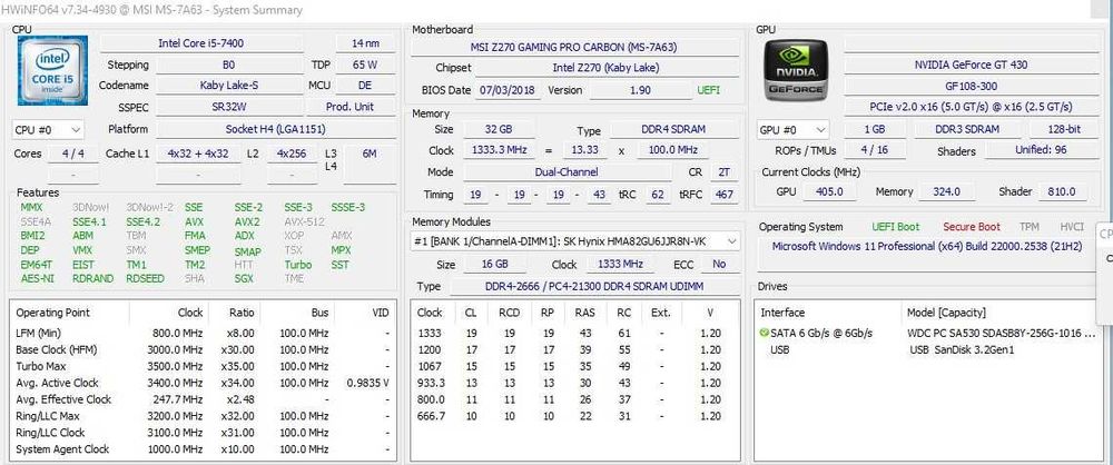 Procesor I5 7400 3.00GHz socket 1151 v1