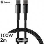 Cablu USB Type C Baseus Tungsten Gold 100W 5A 2m CATWJ-A01 Black