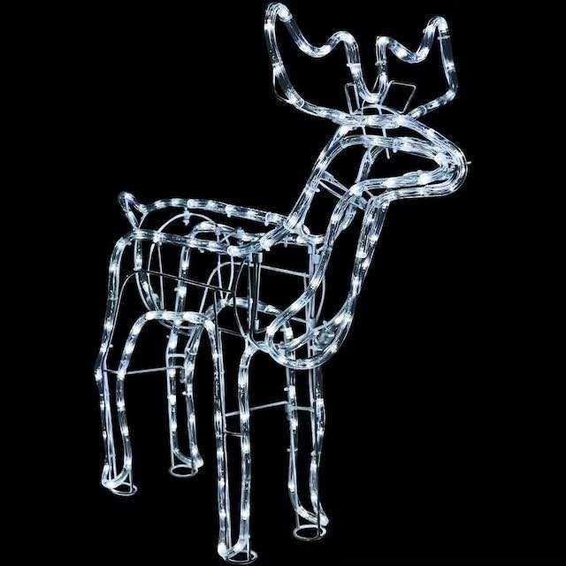 3D LED коледен елен 1 м х 80 см студено бяла светлина, флаш ефект IP65