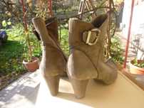 Botine/cizme scurte de piele de dama cu toc