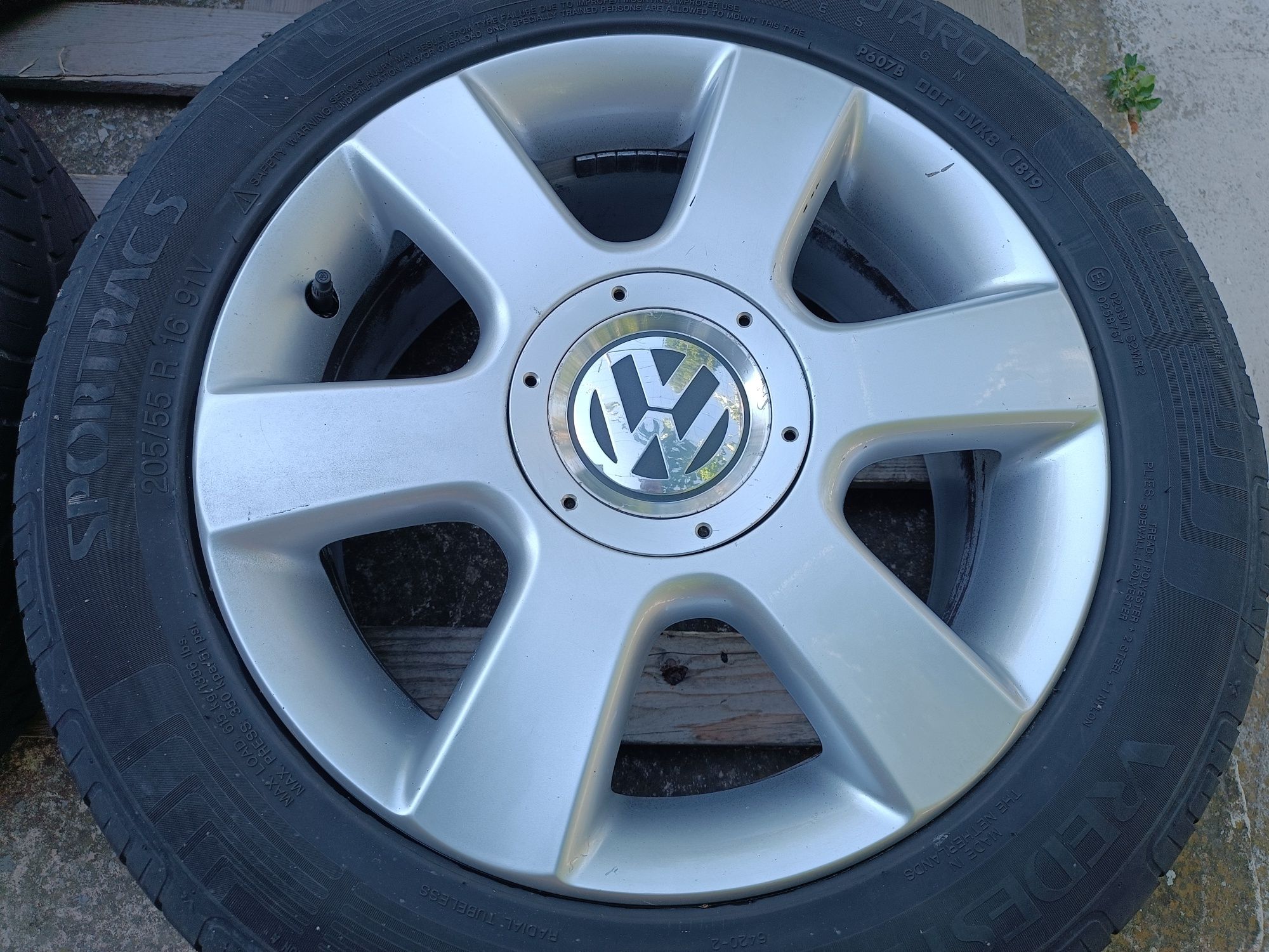 Лети джанти 16ки 5х112 VW + летни гуми 205/55/16