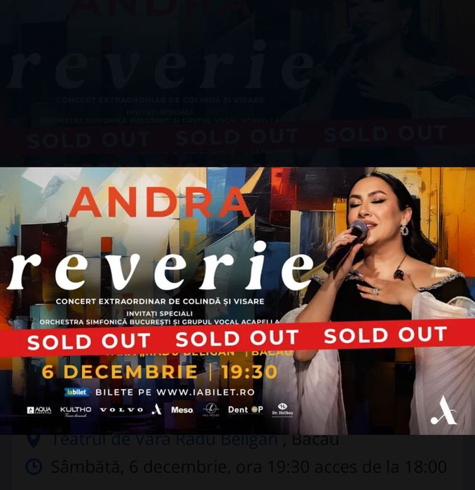 2 Bilete Concert Andra Bacau 6 dec