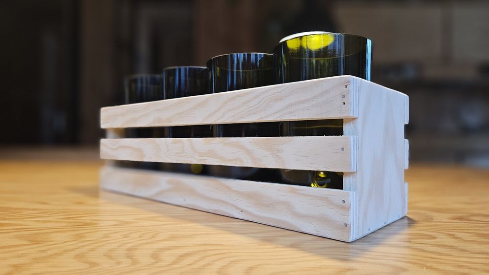 Set 4 pahare sticle vin reciclate