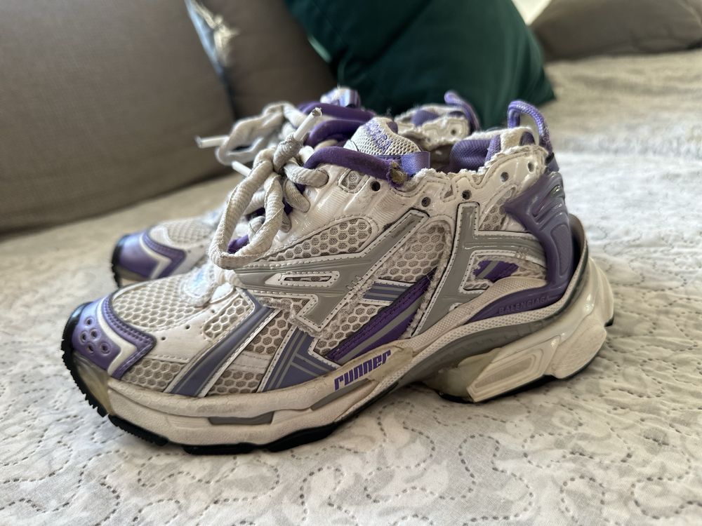 Balenciaga  Runner trainers in purple and silver