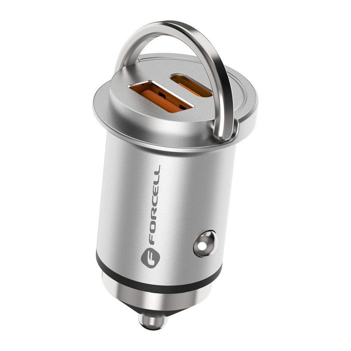 Мини зарядно за кола Type C + USB A PD QC3.0 3A 20W FORCELL F-ENERGY
