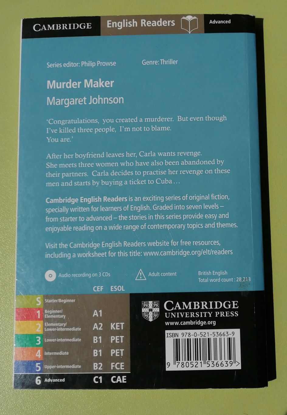 Murder Maker (Margaret Johnson) Cambridge, без CD, Level 6 Advanced, C