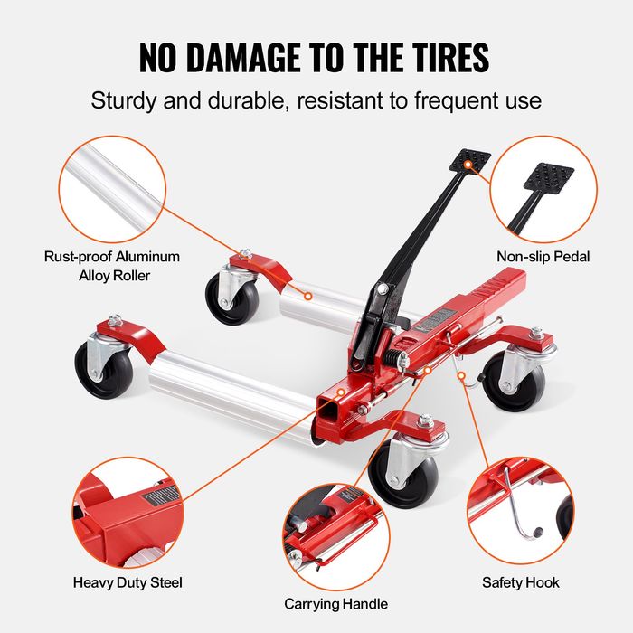 Carucior Auto,Capacitate 680kg,cu Roti Rotative 360°,Set 2