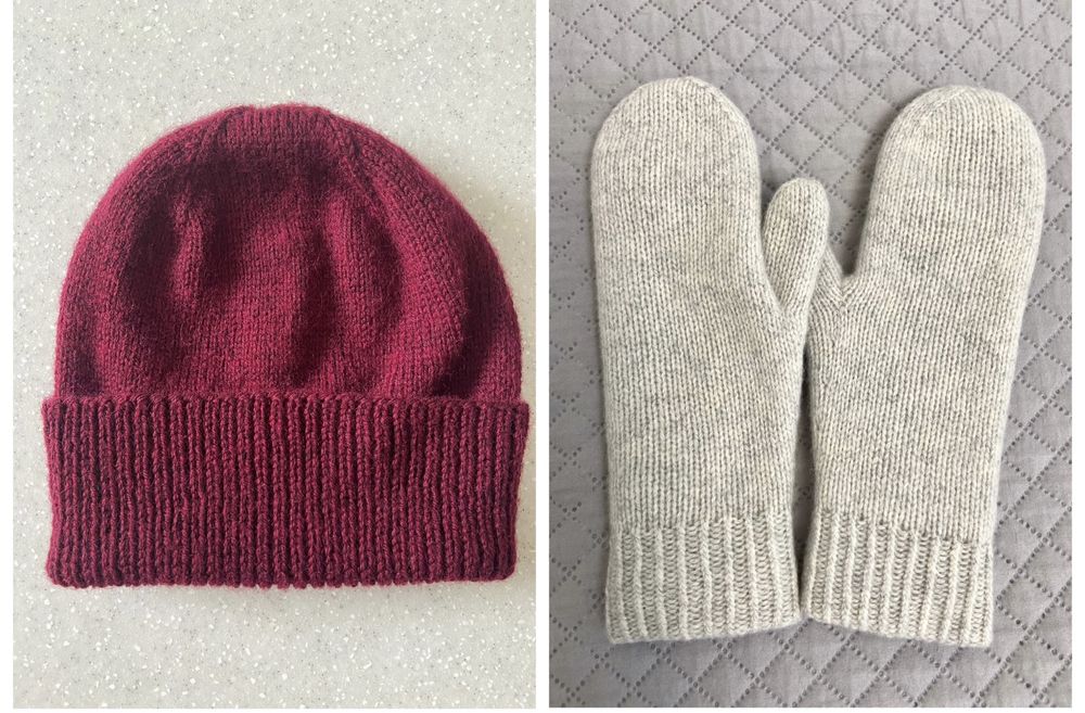 Продам новые шапку и варежки, ручная работа