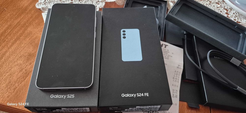 Продавам 2 телефона! Перфектен Samsung S24 fe , 256 GB и чисто нов S25