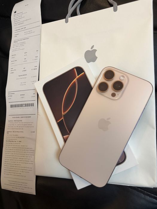 iPhone 16 Pro Max Dessert Titanium Перфектен Айфон 16 Про Макс Златен