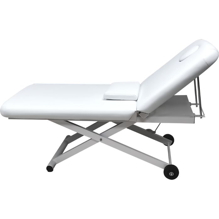 Електрическа козметична кушетка Wenga - бяла/черна 194 x 75 x 66/92 см
