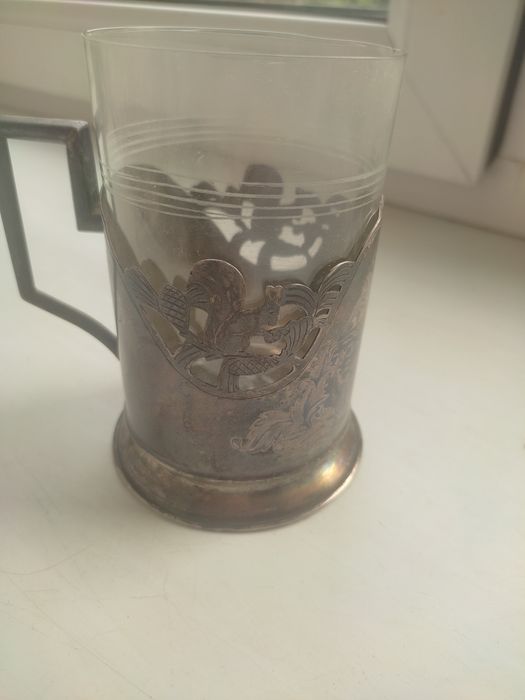 Подстаканник серебряный   ,артель московская ювелирная. АМЮ