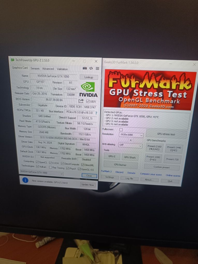 Продам gtx1050 2gb 128bit low profile