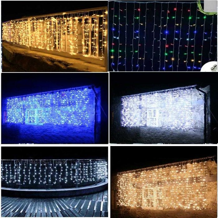 Instalatie Perdea FLASH 8x1m brate egale alb cald alb rece albastru mu