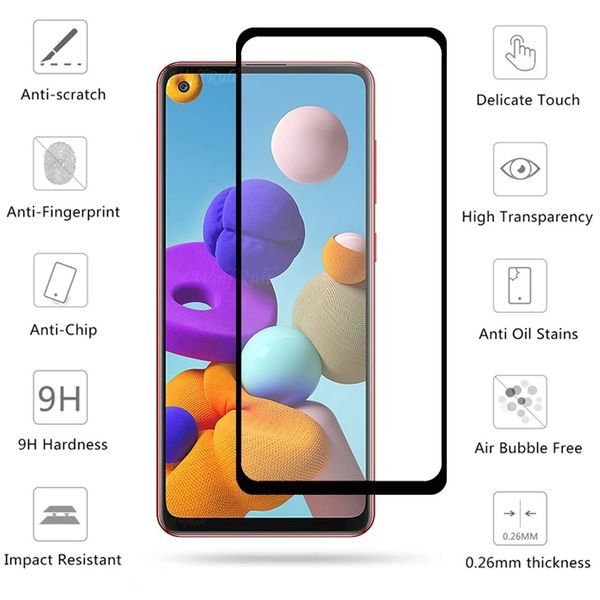 Samsung Galaxy A31 A51 A71 / 5D ЦЯЛО ЛЕПИЛО Стъклен протектор