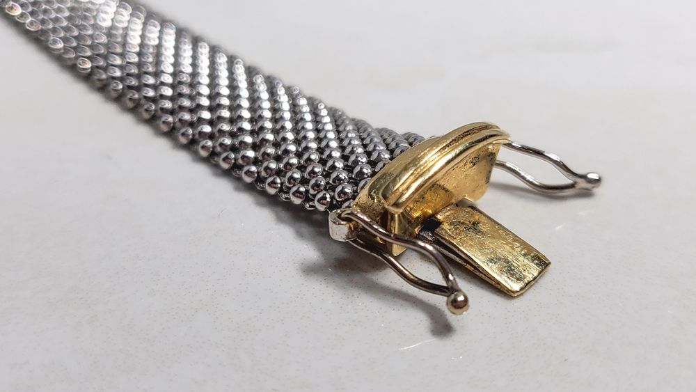 Brățară din aur alb și galben de 14K – model deosebit