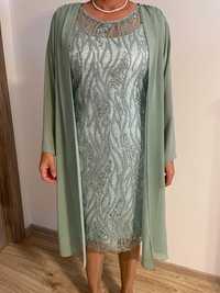 Rochie și cardigan de ocazie verde