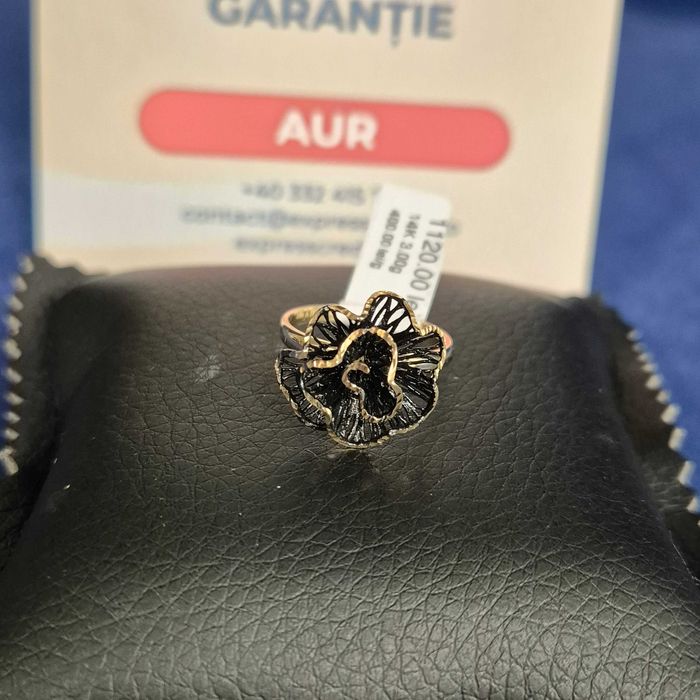 ( B32254.2/ Ag28 Doi Baieti ) Inel Aur 14K - 3.00 grame / 1120 lei