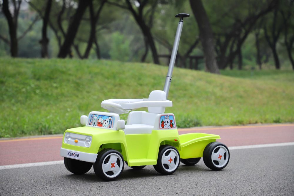 Masinuta 4 in 1 Kinderauto BJHC3088B 2x 30W 6V, RC si remorca #Green