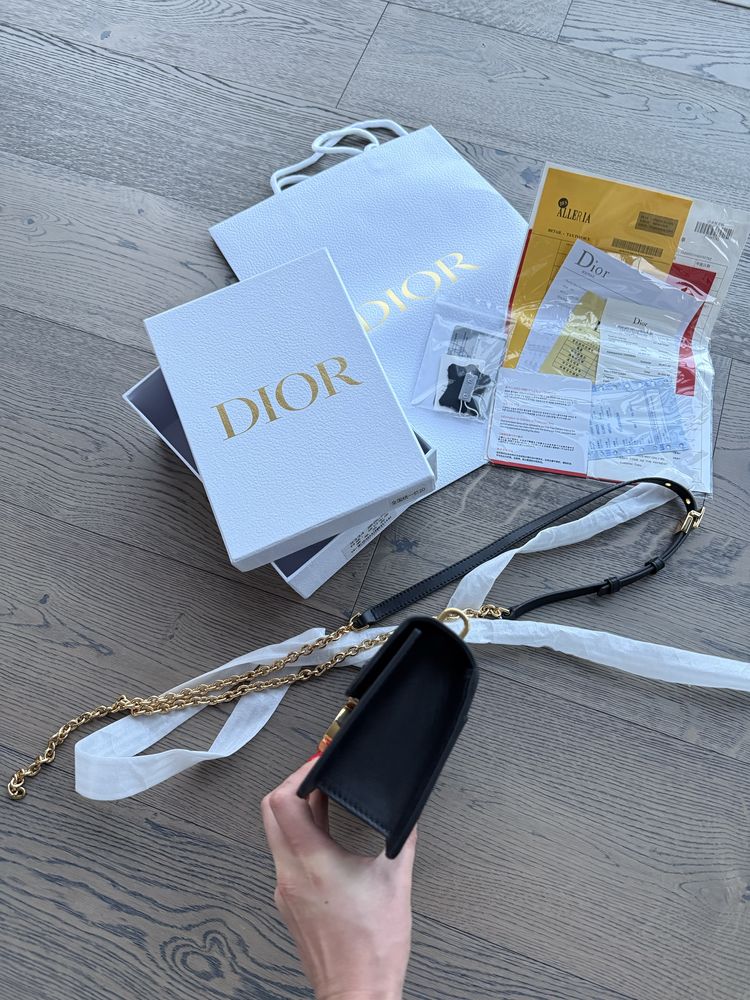 Dior естествена кожа черна чанта