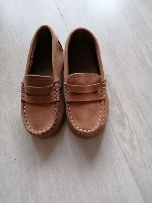 Детски кожени мокасини от велур на ZARA