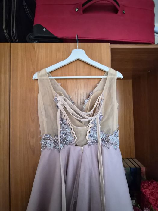 Розова шаферска/бална рокля XS