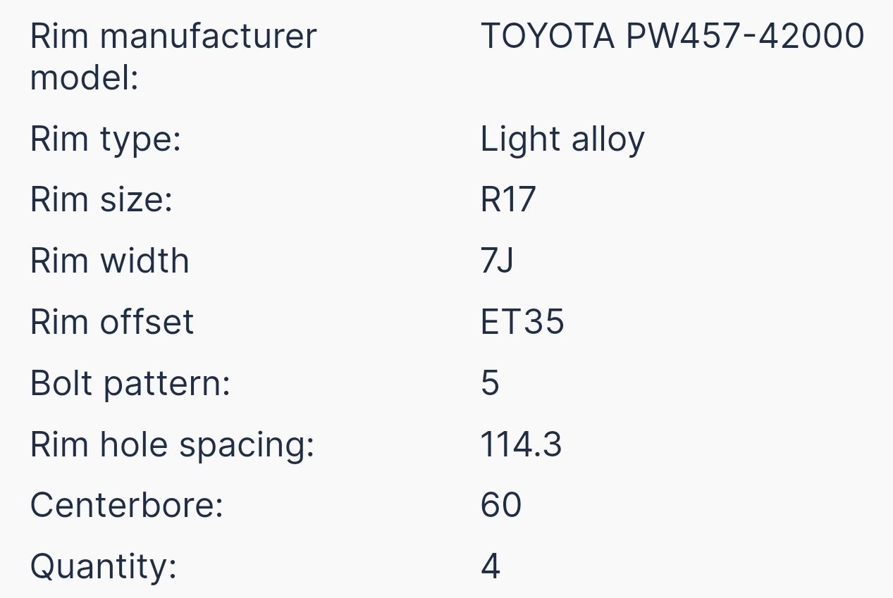 Джанти Toyota RAV4  5/114,3/17"