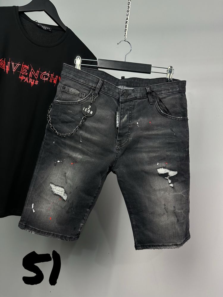 Dsquared мъжки къси черни дънки 5 модела