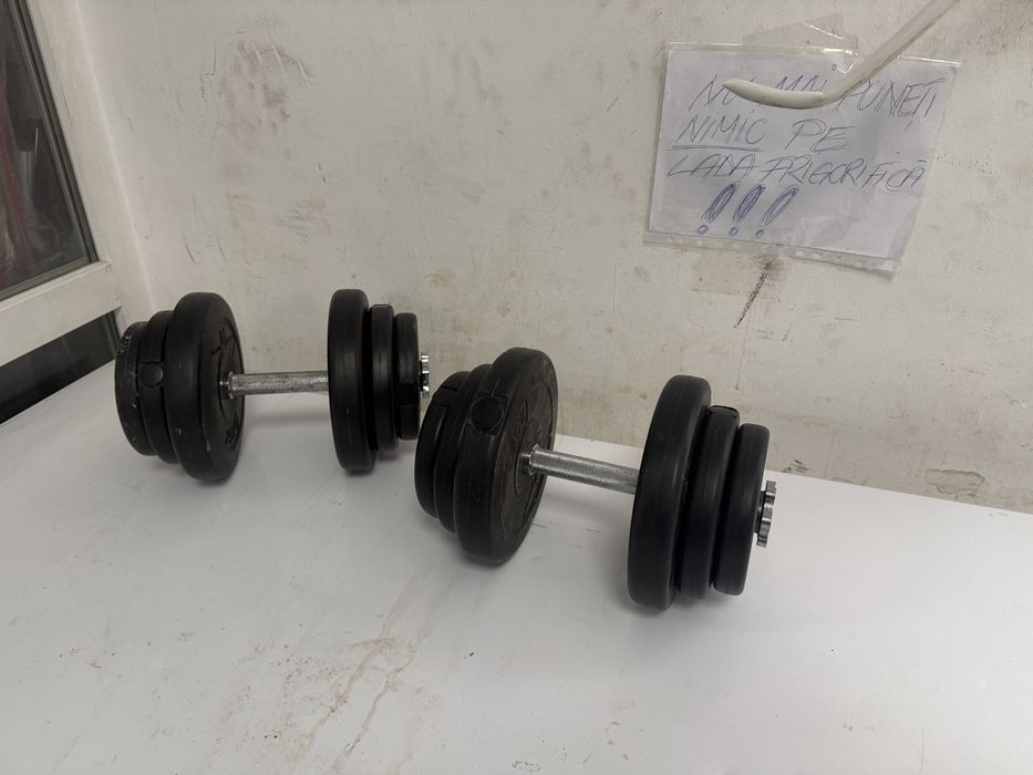 Gantere noi Germany set 20 kg. Ambele, 10 kg+10 kg=20 kg, pret 200 lei