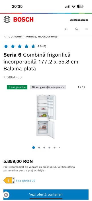 Combina frigorifica încorporabila Bosch Serie6 - KIS86AFE0