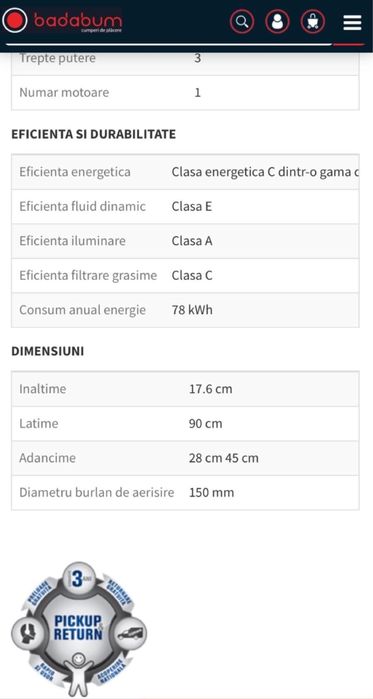 Hotă încorporabilă Heinner – 90 cm, Neagră, Nouă, cu Garanție