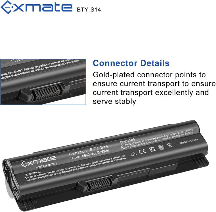 Baterie Laptop Exmate BTY-S14/BTY-S15 11.1V 6600mAh pentru MSI