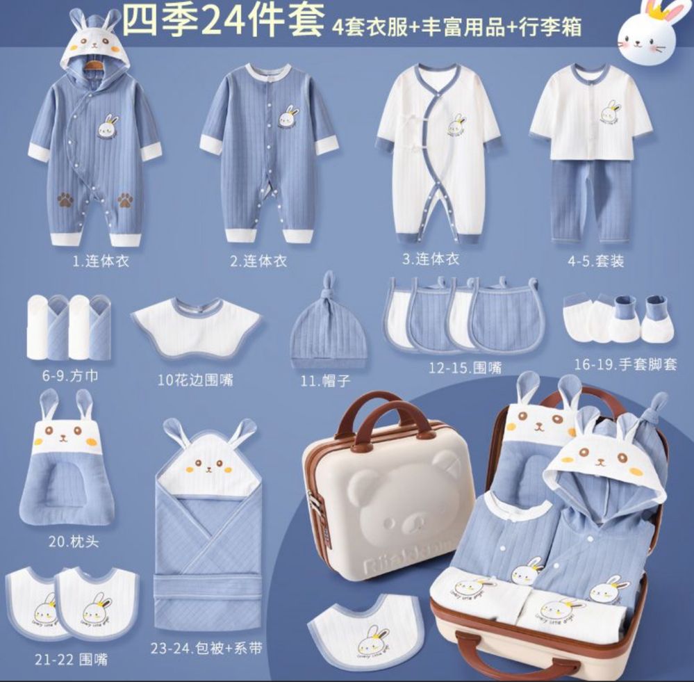 Подарок для новорожденных из 24 предмета,одежда для новорожденных
