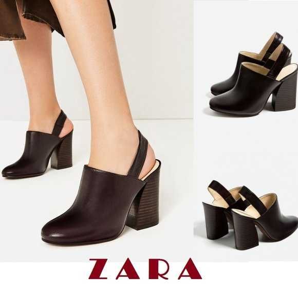 Botine ZARA -> New Cow Leather Slingback High Heel Shoes