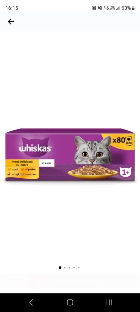 Hrana umedă pisici whiskas adult 80 buc