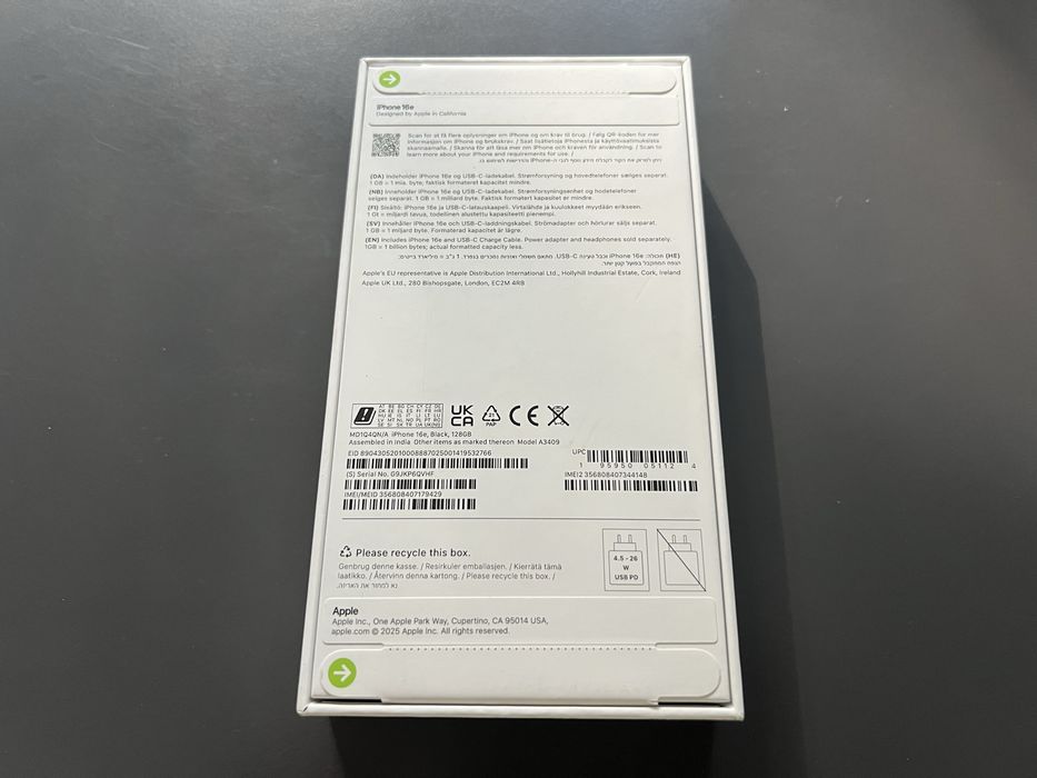 Продавам Apple iPhone 16e 128GB-НОВ